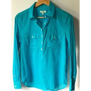 J. Crew Cotton Long Sleeve Women's Button-up with Pockets Size 2